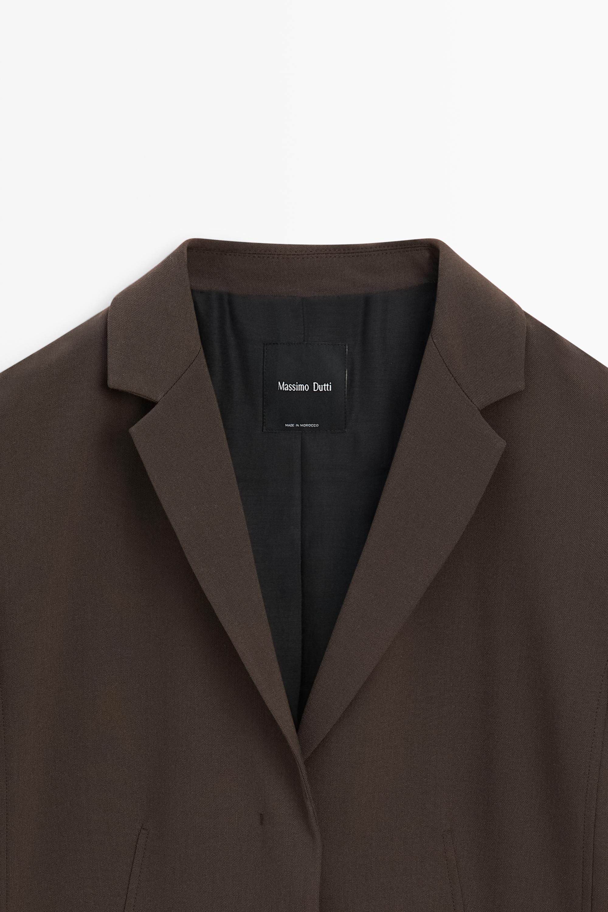 Fluid wool-blend blazer